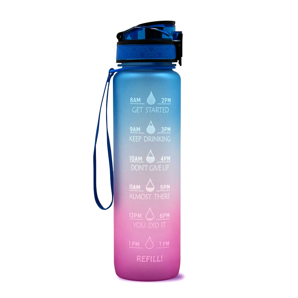 1L Tritan Water Bottle With Time Marker Bounce Cover Motivational Water Bottle Cycling Leakproof Cup For Sports Fitness Bottles