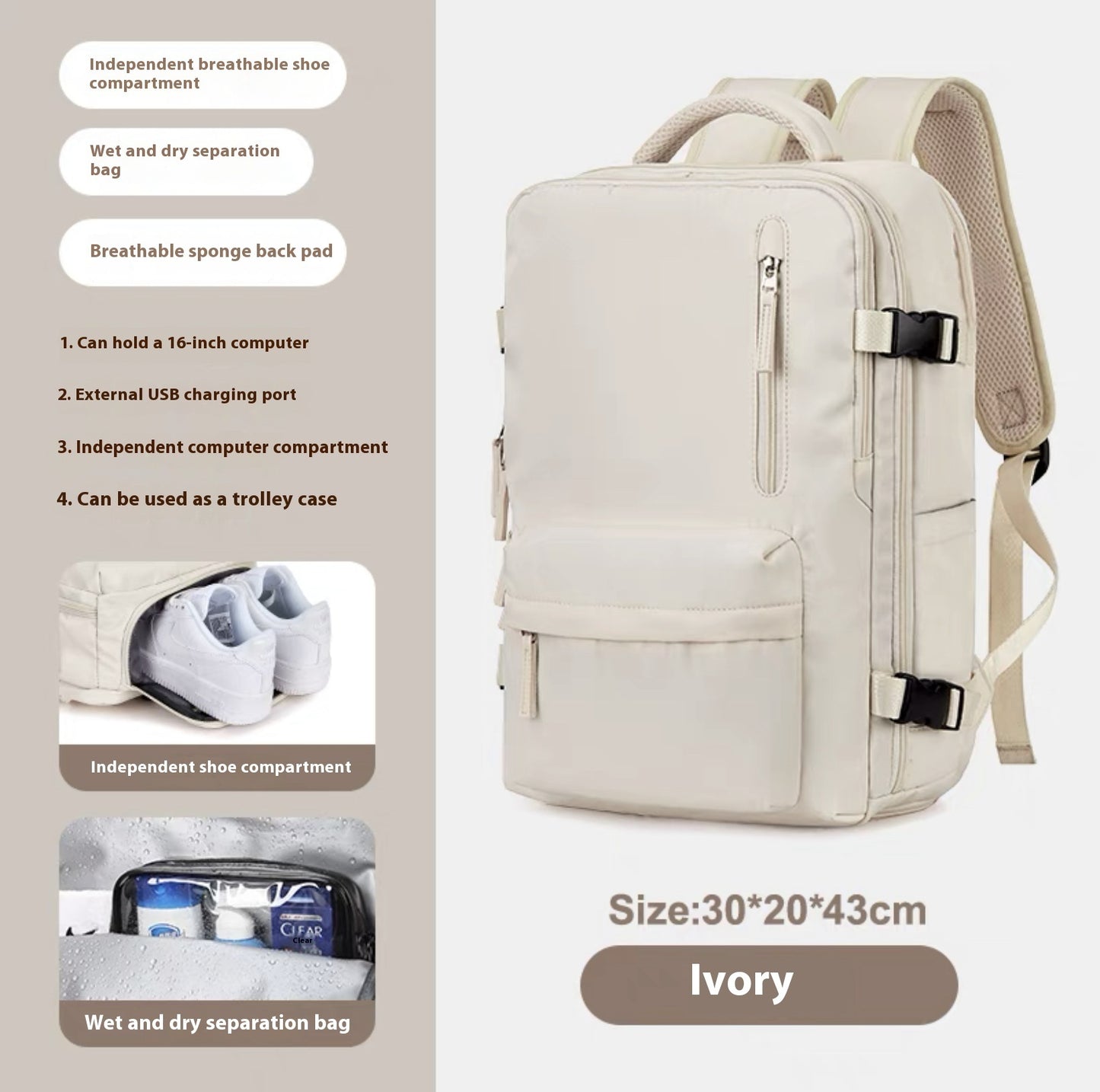 Fashion Large Capacity Travel Backpack Student School Bags